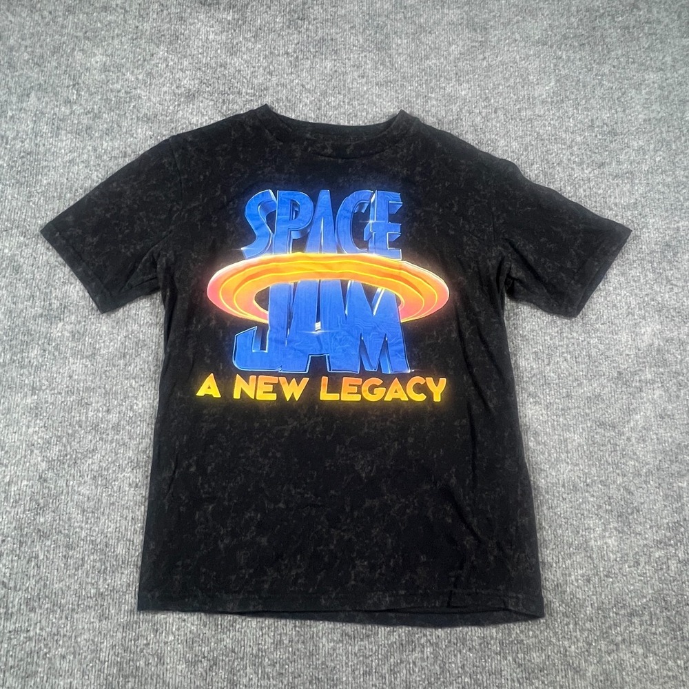 Space Jam A New Legacy T Shirt Mens Medium Black Cotton Graphic Short Sleeve